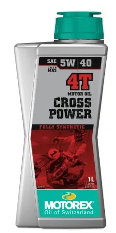 Plně syntetický vysoce výkonný motorový olej pro 4-taktní Off-Road (terénní) motocykly MOTOREX CROSS POWER 4T 5W 40 balení 1 litr Ihned K Objednání