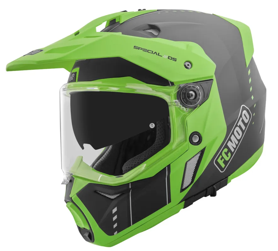 FC-Moto Merkur Pro Air Enduro helma černo/zelená - XL Oblíbený
