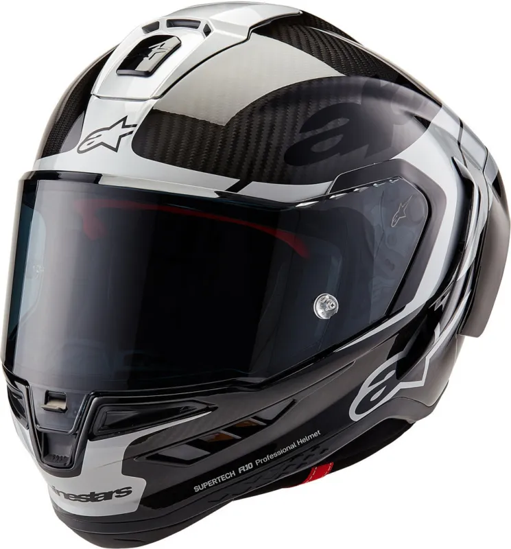Alpinestars Supertech R10 Element Carbon Helma Černá/stříbrná - M (57/58) Přímo Od Výrobce