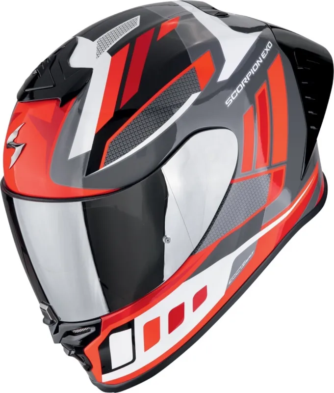 Nízká Cena Scorpion EXO-R1 Evo II Air Vital Celoobličejová přilba bílá/červená/šedá - S (55/56)