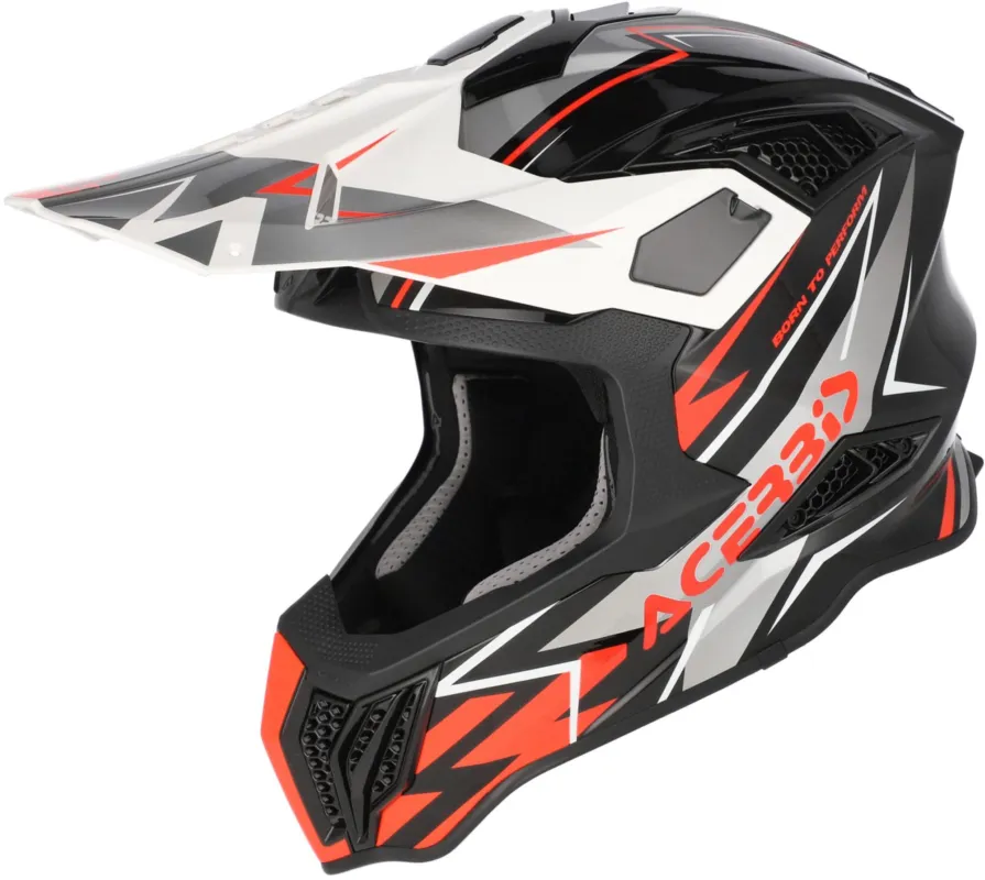 Acerbis Airstrike-X Graphic Motokrosová helma Černá/oranžová/stříbrná - XXL (63/64) Rychlé Dodání