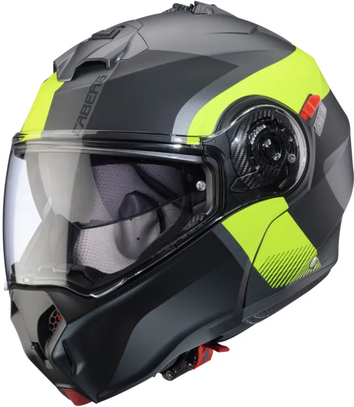 Sleva Caberg Duke Evo Indy Přilba šedá matná/žlutá - L (59/60)