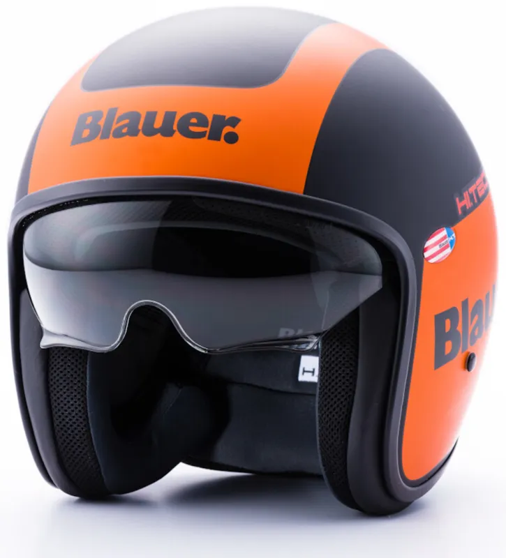 Blauer Pilot 1.1 G Graphic Trysková přilba černá matná/oranžová - XL (60/62) Novinka