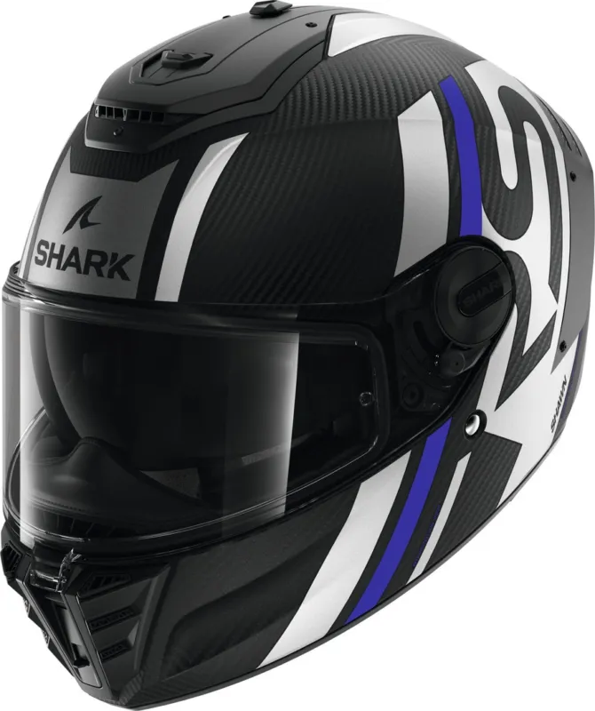 Poslední Šance Shark Spartan RS Shawn Carbon Přilba černá matná/modrá - XS (53/54)