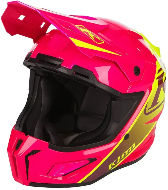 Hit Sezóny Klim T1 Freeride Helma na sněžný skútr růžová/žlutá - XS (54/55)