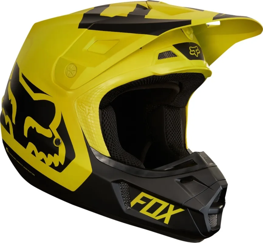 Nízká Cena FOX V2 Preme Motokrosová přilba černá/žlutá - XXL (63/64)
