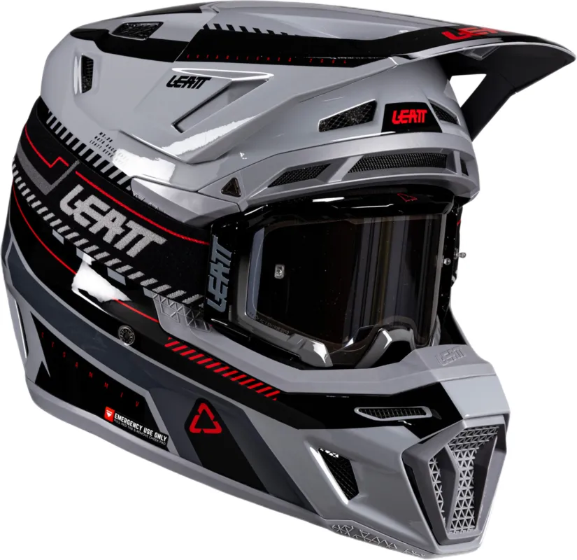 Leatt 8.5 V26 Motokrosová přilba s brýlemi šedá/černá/červená - M (57/58) Koupit Online