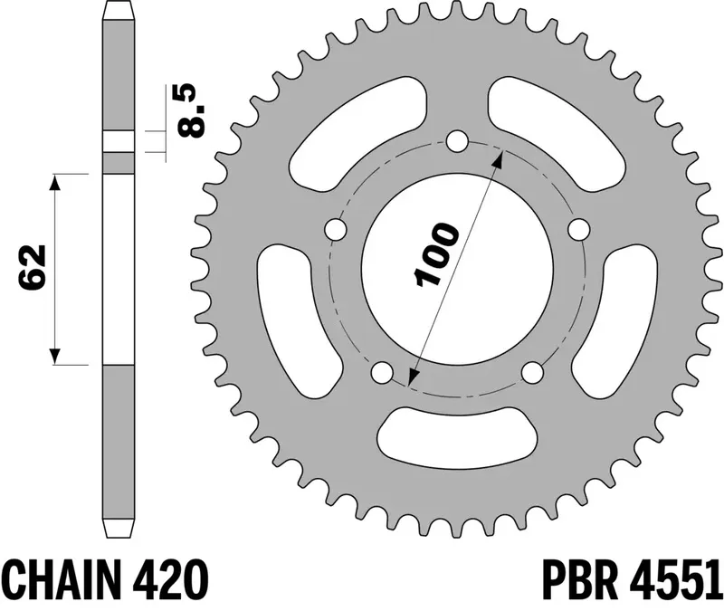 PBR Zadní řetězová ocel Standard - 420 - PBR Zadní řetězová ocel Standard - 420 ► koupit online na FC-Moto Výprodej