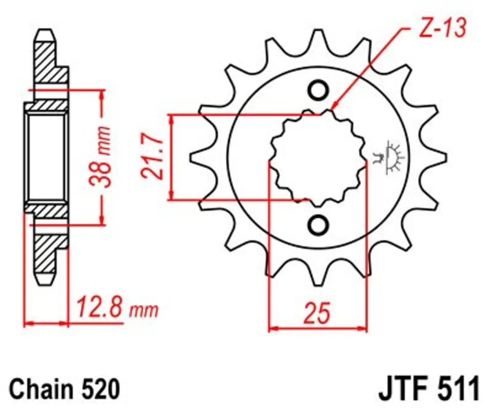 Expresní Doručení Řetězové kolečko JT JTF 511-14 14 zubů, 520