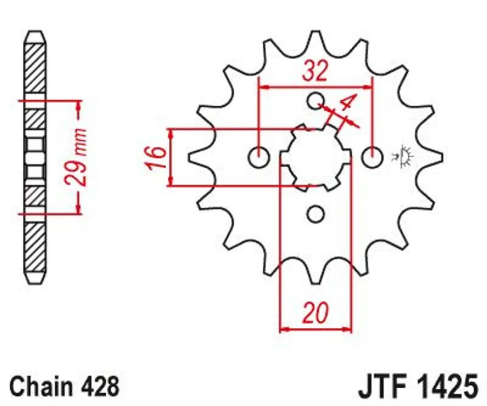 Řetězové kolečko JT JTF 1425-13 13 zubů, 428 Objednat Nyní
