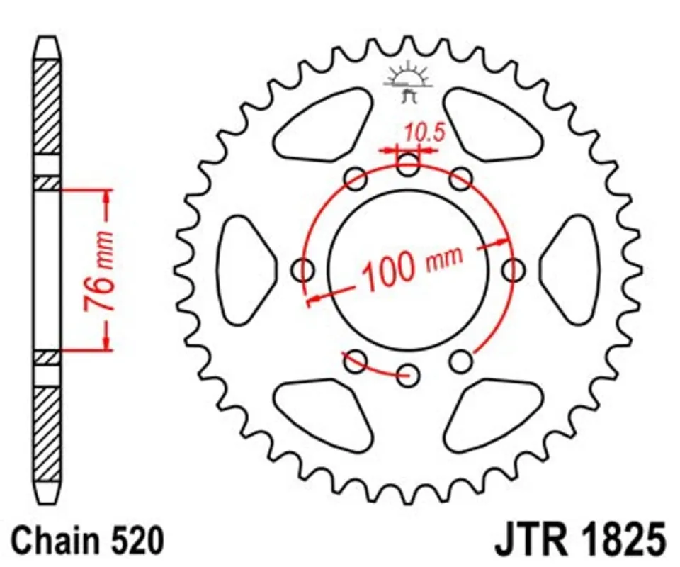 Řetězová rozeta JT JTR 1825-45 45 zubů, 520 Jen Po Omezenou Doba