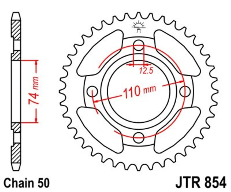 Akční Nabídka Řetězová rozeta JT JTR 854-36 36 zubů, 530