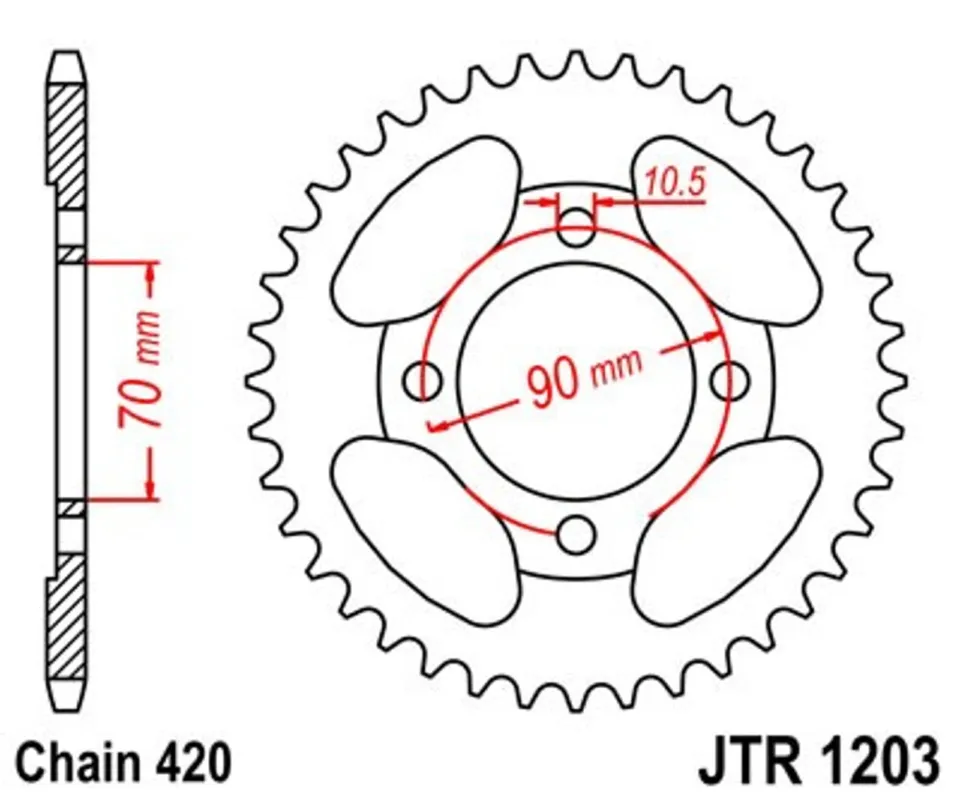 Řetězová rozeta JT JTR 1203-42 42 zubů, 420 Super Cena