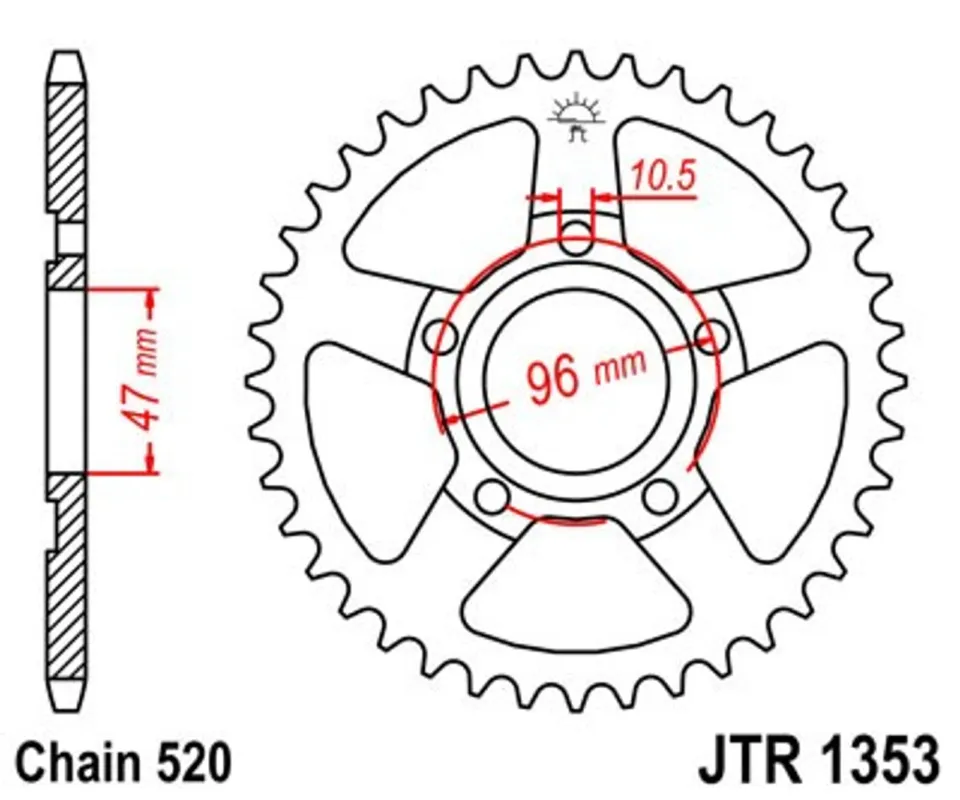 Must-Have Řetězová rozeta JT JTR 1353-40 40 zubů, 520