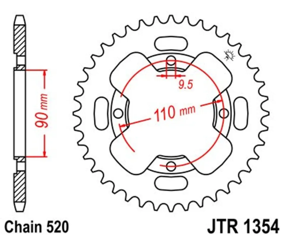 Horká Nabídka Řetězová rozeta JT JTR 1354-38 38 zubů, 520