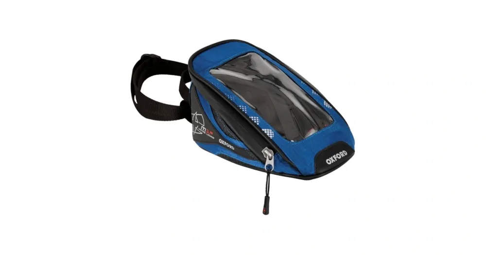 Oblíbený Tankbag na motocykl M1R Micro, OXFORD (černý/modrý, objem 1 l)