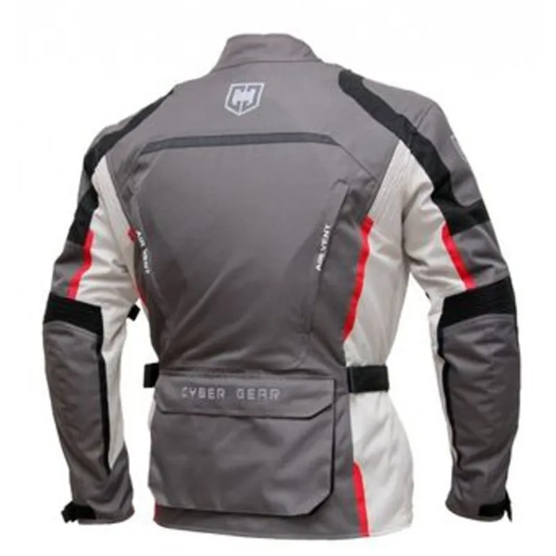 Pánská textilní moto bunda CYBER GEAR TOUR LONG, šedá - XL Cenová Bomba