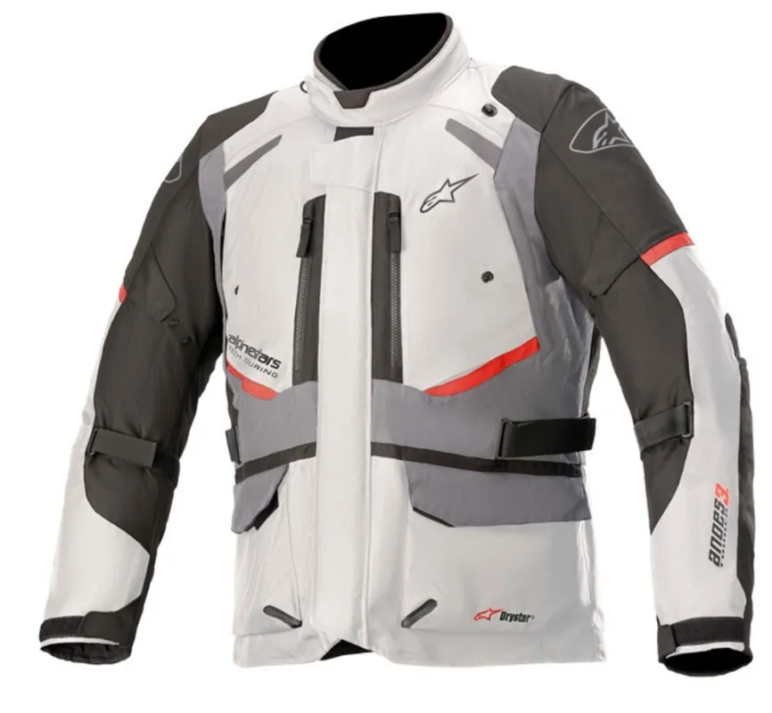 Rychlé Dodání bunda ANDES DRYSTAR, TECH-AIR 5 kompatibilní, ALPINESTARS (světle šedá/tmavě šedá/černá/červená) - 3XL