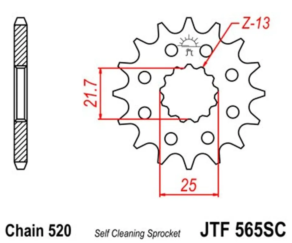 Expresní Doručení Řetězové kolečko JT JTF 565-12SC 12 zubů, 520 Samočistící, Nízká hmotnost