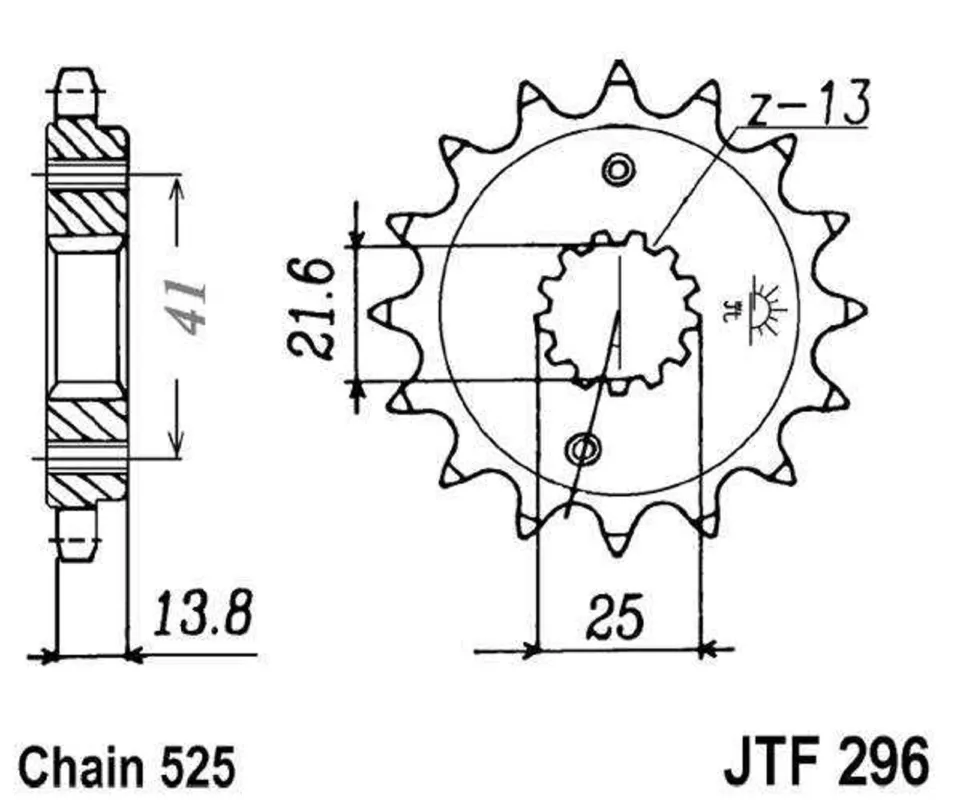 Finální Výprodej Řetězové kolečko JT JTF 296-16RB 16 zubů, 525 pogumované