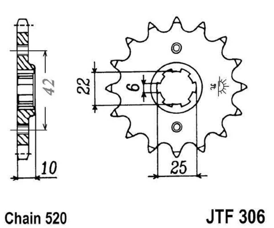 Cenově Výhodný Řetězové kolečko JT JTF 306-15 15 zubů, 520