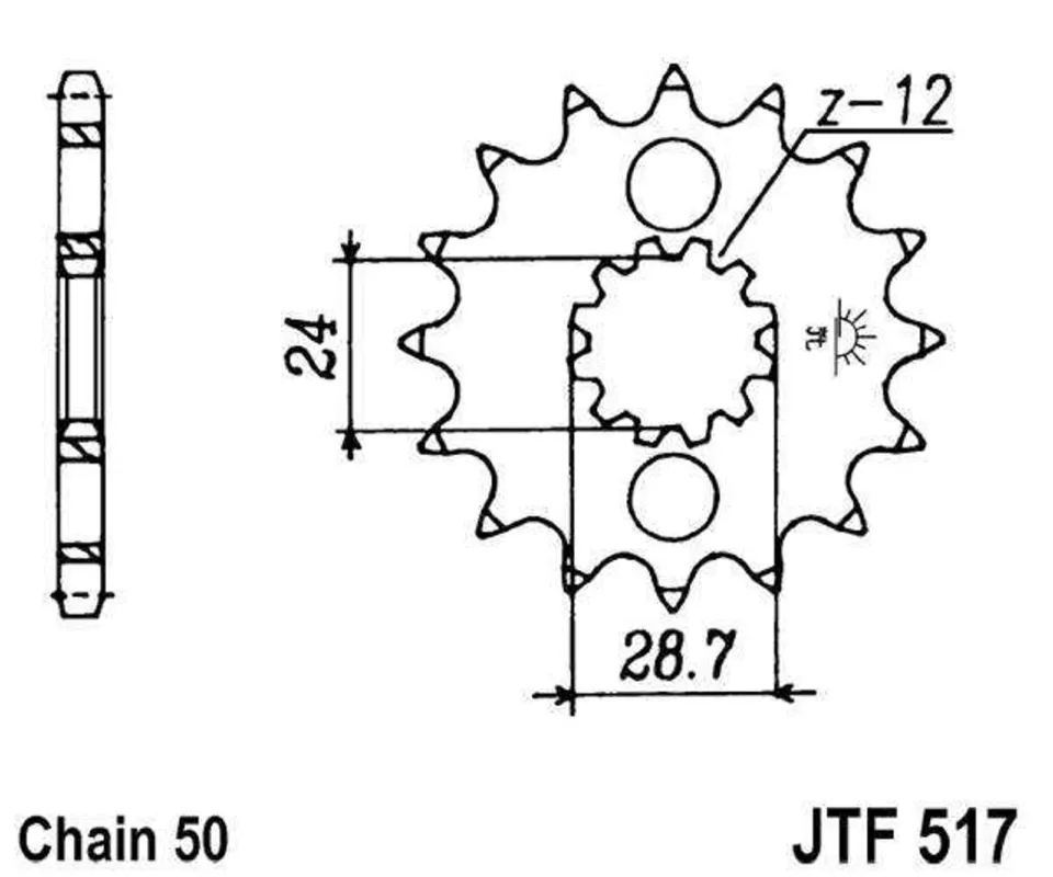 Odeslání Ihned Řetězové kolečko JT JTF 517-18 18 zubů, 530