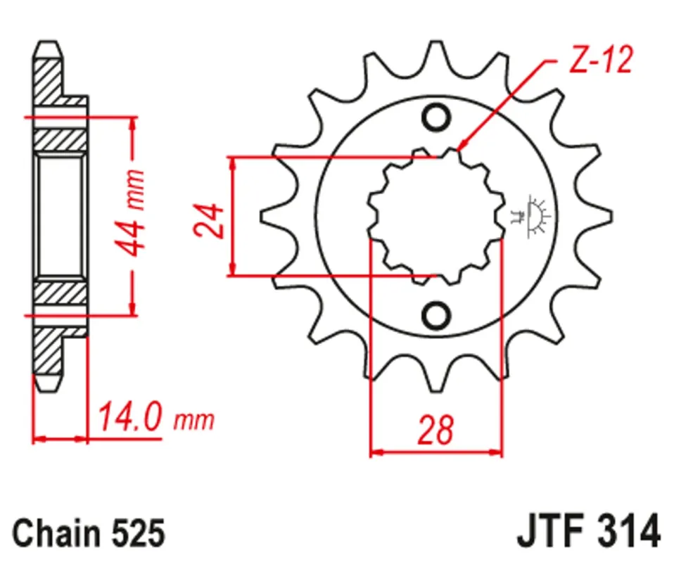 Akce Řetězové kolečko JT JTF 314-16 16 zubů, 525