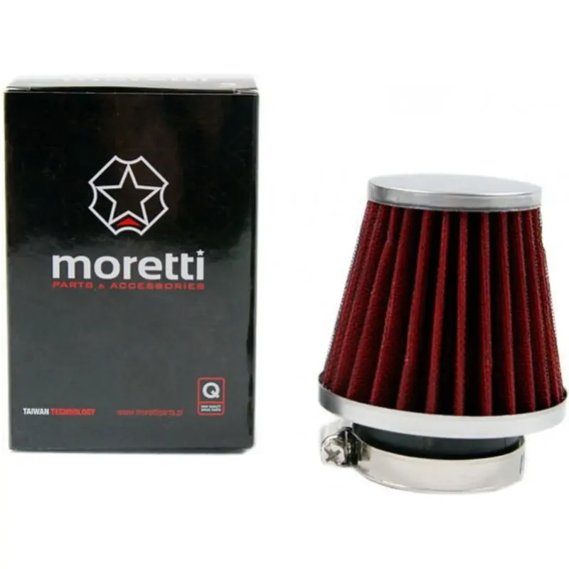 Vrácení Zdarma Kuželový vzduchový filtr 41 mm 0° chrom Moretti Parts