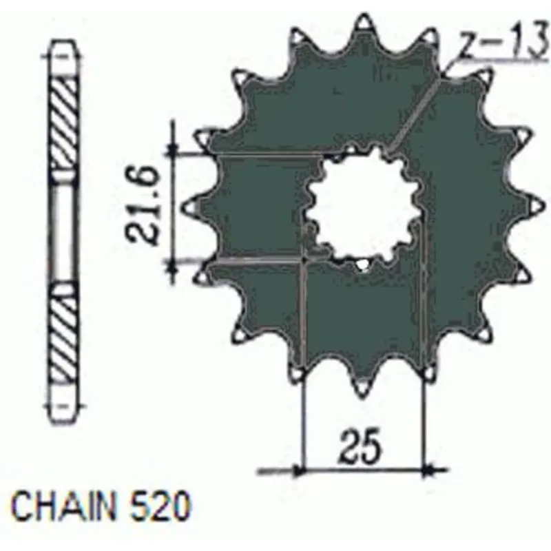 Autentický Přední pastorek Sunstar SUNF325 13 zubů