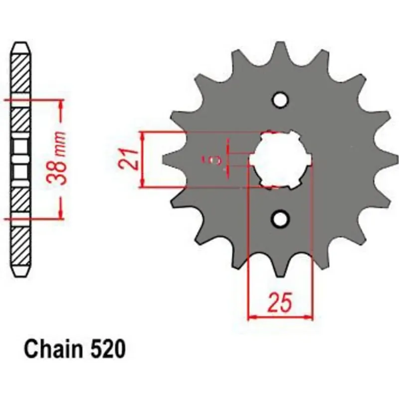 Značkový Přední pastorek Sunstar SUNF3C1 13 zubů Yamaha XV125 VIRAGO