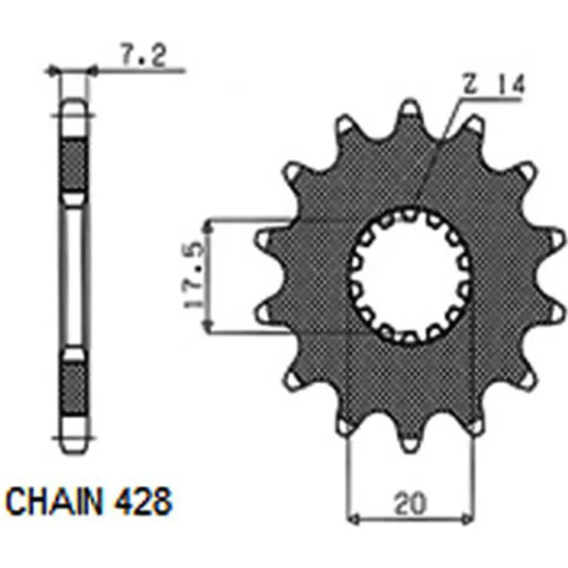 Přední pastorek Sunstar SUNF226-20 XVS250 DRAG STAR Must-Have