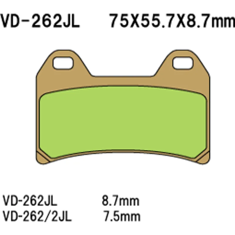 Akce Brzdové destičky Vesrah Sintered Metal VD-262/2JL