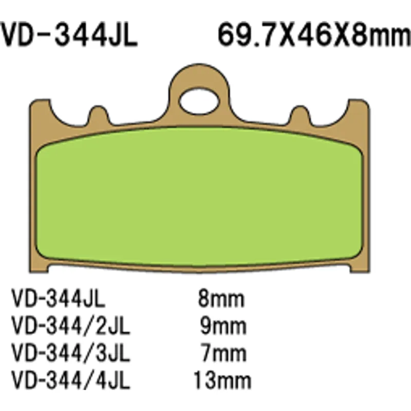 Autentický Brzdové destičky Vesrah Sintered Metal VD-344/3JL