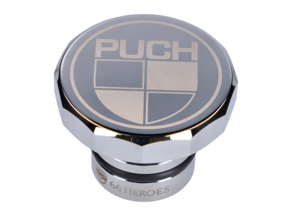 Cenově Výhodný Víčko nádrže 66Heroes alu chrom s Puch logem, Puch Maxi S, N