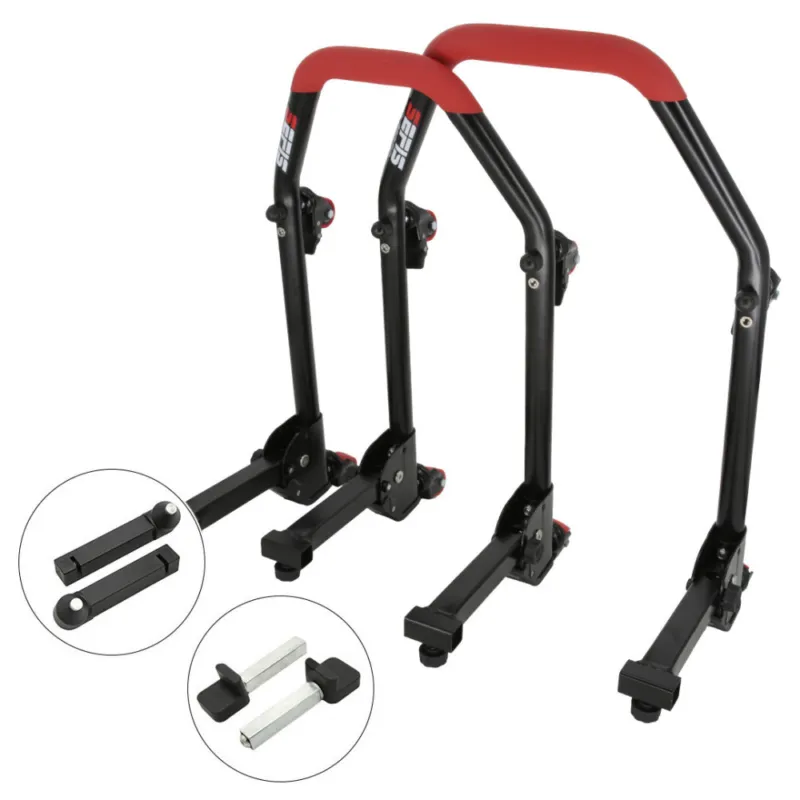Omezená Nabídka SEFIS M20U sklopný pojízdný univerzální moto stojan přední a zadní set - trny / packy